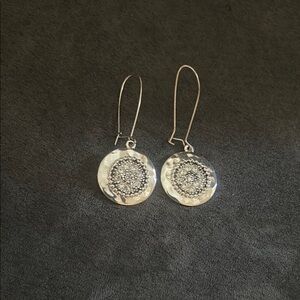 Chico's Silver Medallion Dangle Earrings